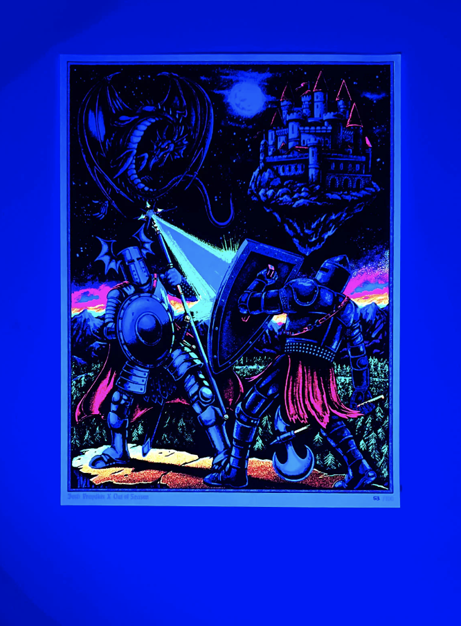 QUEST MASTER - Fuzzy Blacklight Poster by Josh Freydkis X Out of